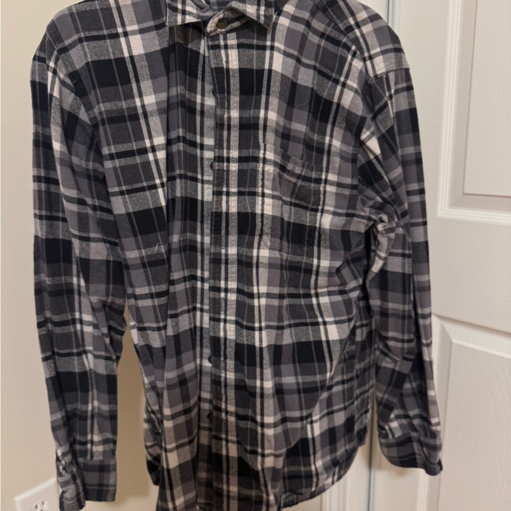 Classic Black and Gray Plaid Men's Shirt